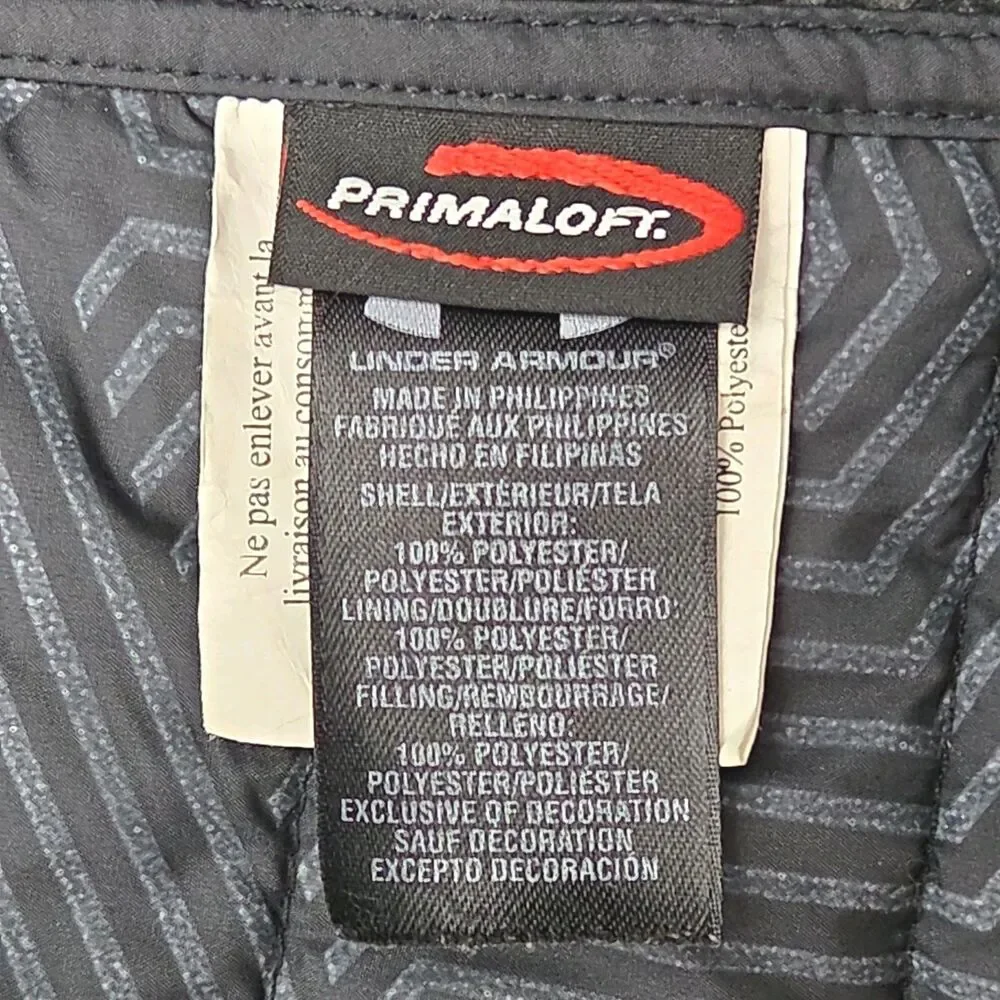 Under Armour Jacket Storm Black Primaloft Hoodie Men Sz Medium Zip Quilted Coat